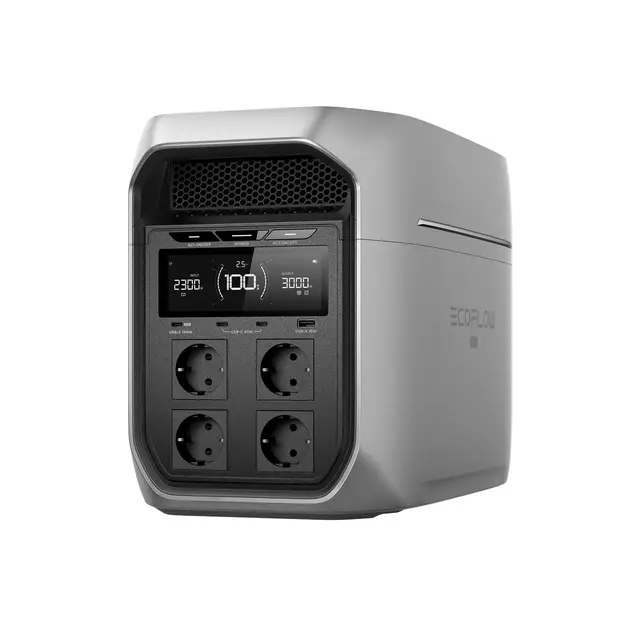 Station électrique Portable EF EcoFlow Delta 3 Max Plus 2048 Wh, capacité jusqu'à 10 kWh, LiFePO4, Sortie CA 3000 W, Charge 0 à 80% en 47 Min, ASI 10 ms, générateur Solaire pour Maison, Camping, RV