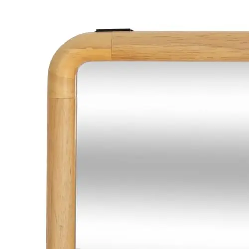 Atmosphera - Miroir Mural en Pied Kim, Cadre en Bois Naturel, 116 x 35 cm - pour Entrée, Chambre, Salon