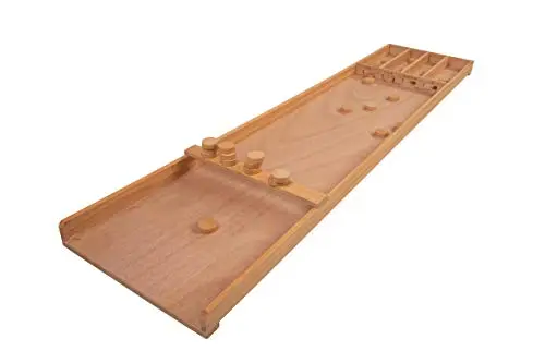 Engelhart - 340650 - Petit Billard Hollandais en Bois ou Suffleboard - 29,5 x 120 cm - 20 Palets - Jeu de Palet en Bois - Idéal pour Enfants - Famille - A partir de 6 Ans