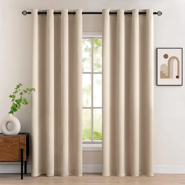 MIULEE Rideau Occultant Beige Foncé