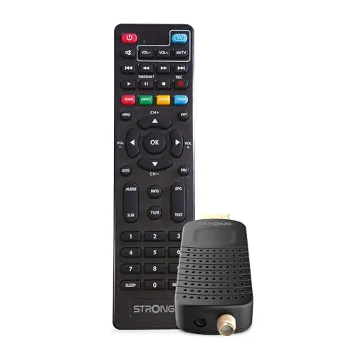 STRONG - Récepteur HDMI/Décodeur DVB-T2 - SRT84 - Fonction Enregistreur - Compatible Normes HEVC265 & Dolby Audio - Guide Electronique des Programmes - Télécommande 2 en 1 - Noir