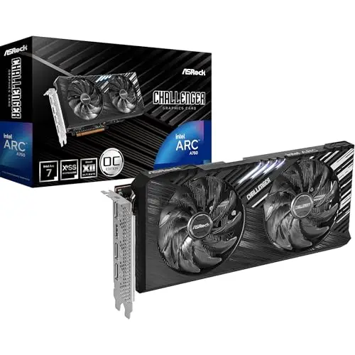 ASRock Tarjeta Gráfica Arc A750 Challenger SE 8GB GDDR6 Dual HDMI/DP OC