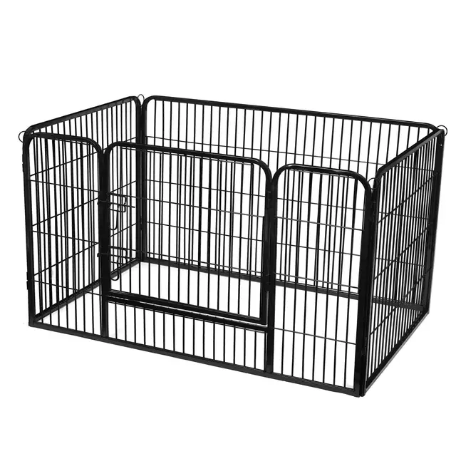 Feandrea Parc pour Chiens, Enclos en métal, Chiot, Petits Animaux, Noir PPK04BK