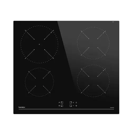 Hermitlux Plaque Induction 4 Feux, Encastrable Plaque de Cuisson à induction 60cm, 9 Niveaux de Puissance, Verrouillage enfant et minuterie, 7200W
