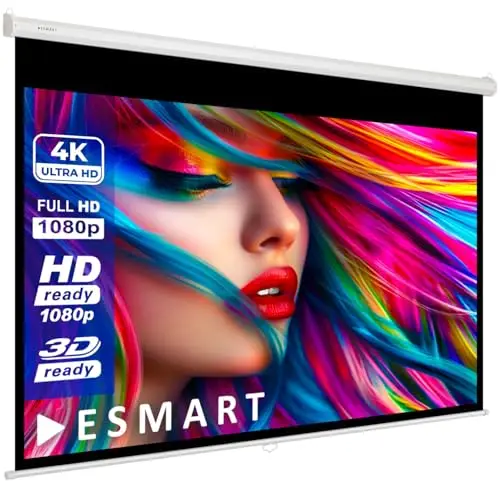 ESMART Economy EXR Écran de Projection Manuel 257 cm Image 240 x 135 cm (108") | Format 16:9 | Écran de projecteur Home cinéma écran Rollo LCD LED