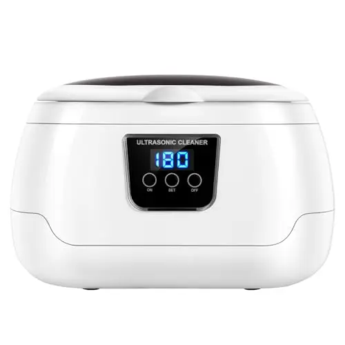 Uten 600ml Nettoyeur à Ultrasons en Acier Inoxydable avec Support de Montre et Panier de Nettoyage Pour Les Bijoux Lunetterie Montres Imperméables Shaver 43,000Hz 35W