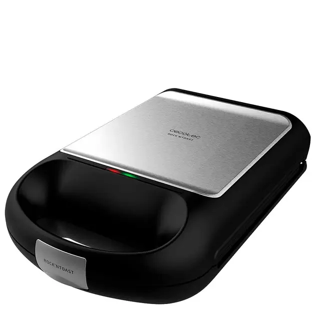 Cecotec Appareil à sandwichs Rock´nToast Family pour 4 sandwichs avec finitions en acier inoxydable, 1500 W de puissance et revêtement antiadhésif.