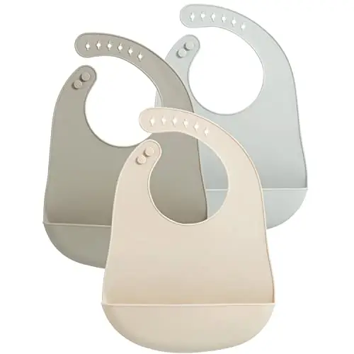 PandaEar Bavoir Silicone Lot de 3