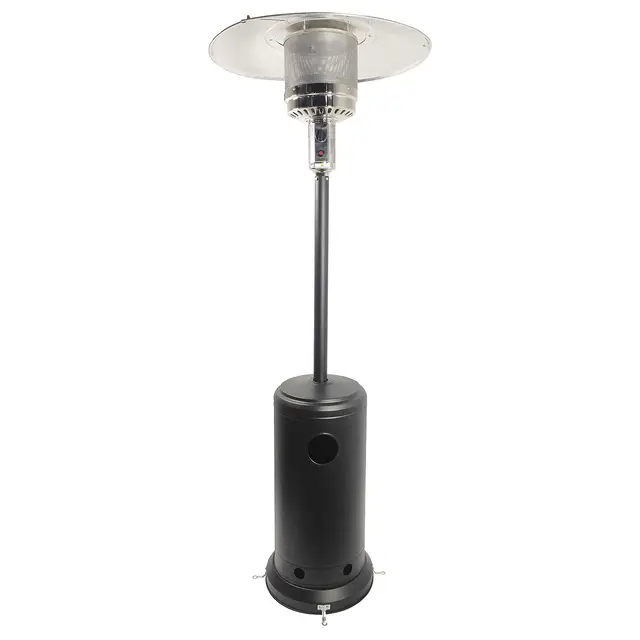 Parasol chauffant OSLO - chauffage d'extérieur au gaz en acier noir