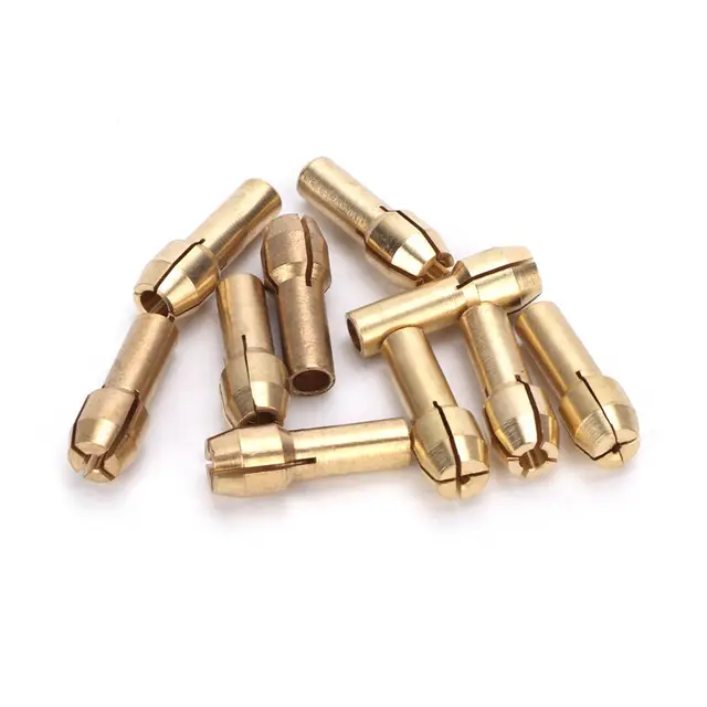 10 pcs Mandrins en Laiton, 0.5-3.2 mm Mini Laiton Pince De Serrage Mandrin, Mandrin Perceuse Set Pour Outils Rotatifs De Rectifieuse ELectrique(Tail Diameter 4.3mm)