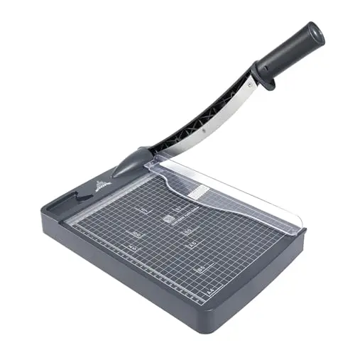 A4 Massicot Outil de Scrapbooking avec Protection de Sécurité et Verrouillage de la Lame Couper Papier et Photo,12 Pouces le Coupe Papier à Guillotine Peut Couper jusqu'à 12 Feuilles