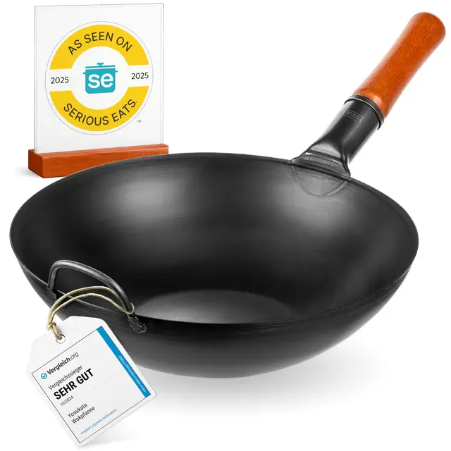 YOSUKATA Wok Acier Carbone 34 cm