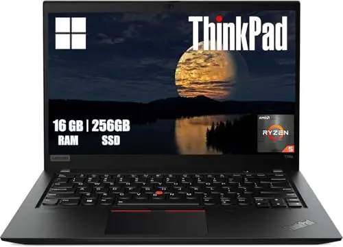 Lenovo Thinkpad T14s Gen 1 Ordinateur Portable Professionnel, 14 Pouces FHD (1920 x 1080), AMD Ryzen 5 Pro 4650U, 16 Go de RAM, SSD de 256 Go, Clavier QWERTY, Windows 11 Pro (reconditionné)