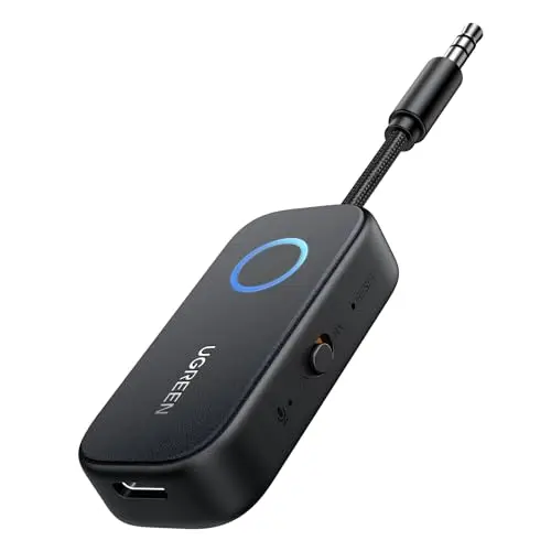 UGREEN aptX Émetteur Jack Bluetooth 5.3 pour TV Transmetteur Récepteur 2 en 1 pour Voiture Prise Jack 3.5 mm Adaptateur Bluetooth Audio pour Casque Écouteur Avion Enceinte Haut-Parleur