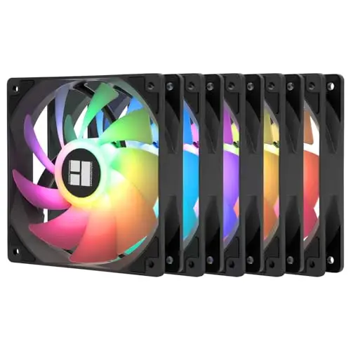 Thermalright TL-C12C-S X5 Ventilateur CPU ARGB 120mm, Lot de 5 ventilateurs de boîtier avec roulement S-FDB, ventilateur PWM silencieux pour ordinateur avec une vitesse jusqu'à 1550 tr/min