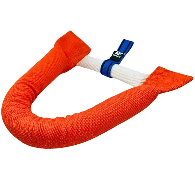 Bull Fit Fer à Cheval Boudin pour Chiens 30 cm, Boudin Chien Mordant en Nylon-Coton avec 2 Anses - Boudin À Mordre Jouet - Robuste Boudin Mordant Chien de Haute Qualité, Orange
