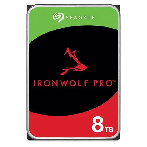 Seagate IronWolf Pro, 8 to, Disque Dur d'entreprise Interne NAS HDD – CMR, 3,5”, SATA 6 Gbits/s, 7 200 TR/Min, 256 Mo de mémoire Cache, Rescue Services (ST8000NT001)