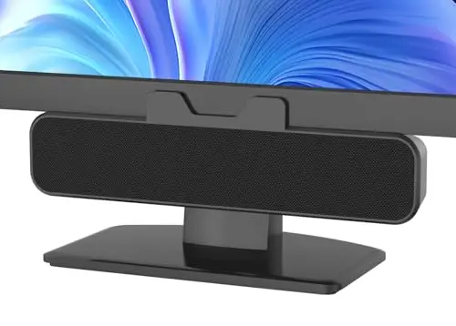 INGA Enceintes PC, Enceintes Bureau USB Plug and Play, Fixation Facile sur écran, Haut-Parleur PC Son stéréo Puissant & Graves, Filaire pour étude/réunion, Compatible Mac & Portable