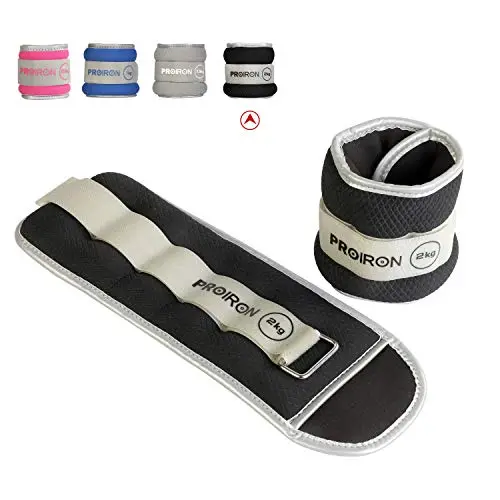 PROIRON Poids de Poignet Poids pour Cheville 2X 0,5kg - 2X 2,0kg Poids réglable à la Cheville pour Remise en Forme, Exercice, Marche, Jogging