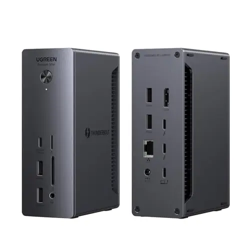 UGREEN Revodok Max 213 Dock Thunderbolt 4 40Gbps Station Accueil 13 en 1 Dual 4K 60Hz Unique 8K 30Hz Écran Extension 90W Charge pour Ordinateur avec USB 10Gbps RJ45 2.5GbE SD TF 3.5mm Audio Port