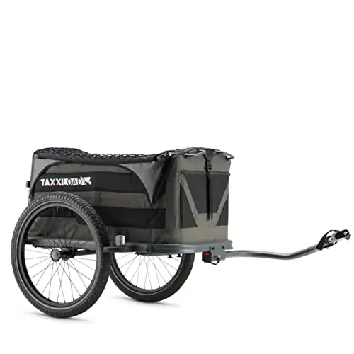 TAXXI Load Heavy Remorque de vélo - Remorque de vélo robuste sans suspension - Charge maximale de 45 kg, surface de chargement élevée, réflecteurs, embrayage, résistant aux intempéries et pliable