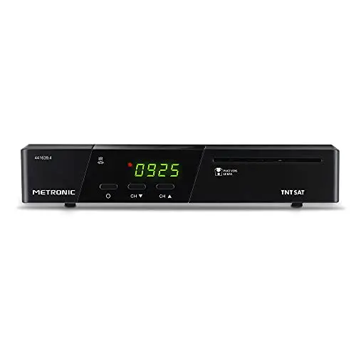 Metronic Décodeur TNT / TNTSAT Satellite Terminal HD PVR READY - TNT Gratuite Parabole Satellite Astra - avec Carte TNTSAT - Fonction Enregistreur TV - 441639