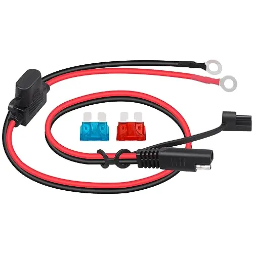 Connecteur SAE pour Chargeur de Batterie de Moto - Câble de Charge SAE - Coupe Rapidement la Prise à la borne 12 V - Convient pour Charger Les Motos, tracteurs, Voitures, etc.