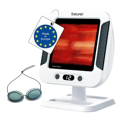 Beurer IL 60 Lampe à chaleur infrarouge, chaleur apaisante pour les rhumes et les tensions musculaires, produit médical avec 300 watts, avec protection UV, réglable en continu, Fabriqué en Europe