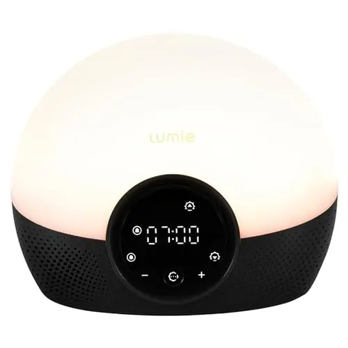 Lumie Bodyclock Glow 150 Réveil avec lumière Simulation de lever et coucher de soleil progressifs Lumière réglable 10 sons Nude, Noir