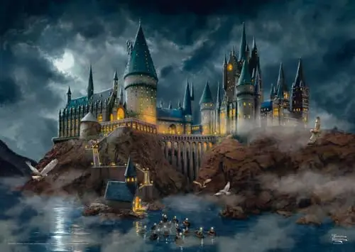 Schmidt Spiele 58577 Thomas Kinkade, Wizarding World, Harry Potter, Château de Poudlard, Puzzle 1000 pièces