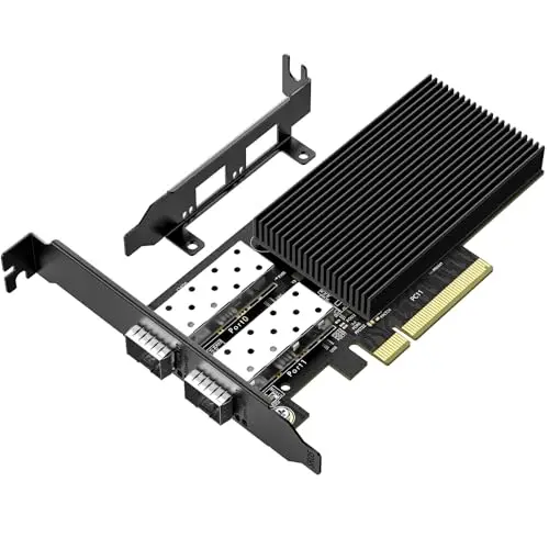 10Gb Carte Réseau PCIe avec Puce Intel 82599(X520-DA2), VIMIN NIC Double Port 10 Gbps SFP, 10Gbit PCI Express Adaptateur LAN Ethernet Support Windows 7/8/10/11/Linux/VMware, Compatible avec X8 et X16