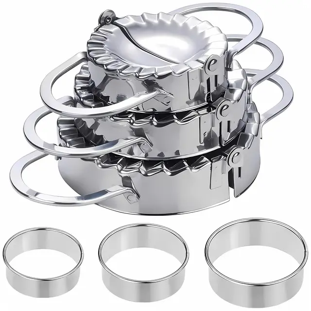 Ravioli Maker et Moulle Ravioli Inox, 6 PièCes Acier Inoxydable Kit Ustensiles Raviolis,Ustensiles de Cuisine, Outils de PâTisserie (3Pcs)