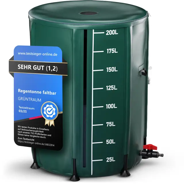 Réservoir de Pluie Pliable de 200 litres [avec indicateur de Remplissage innovant] Résistant aux intempéries