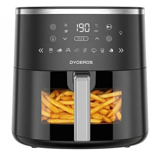 Air fryer Dyceros ClearFry 1600W | 5,7 L – Friteuse à air avec fenêtre de cuisson transparente