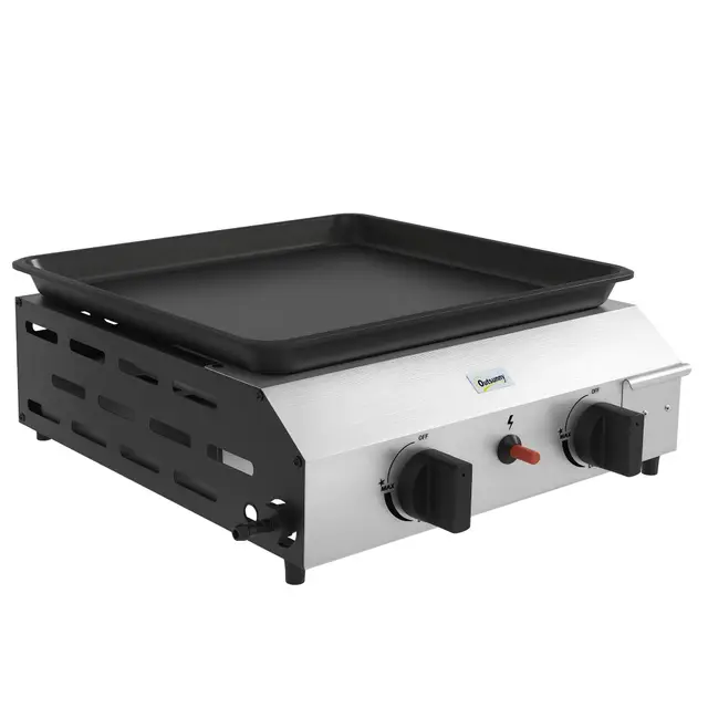 Outsunny Plancha gaz inox 2 brûleurs