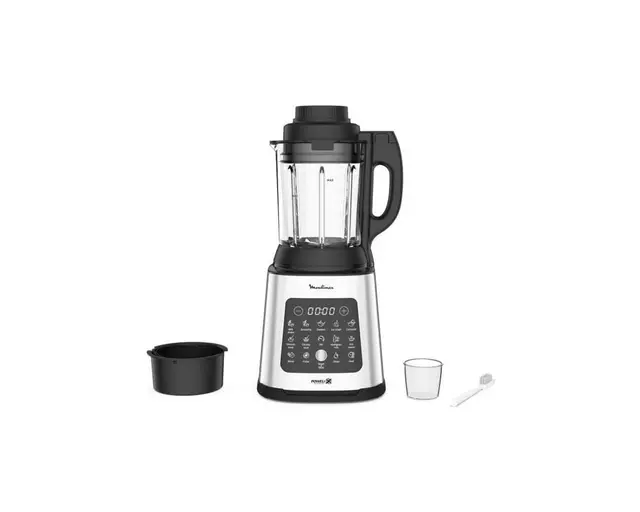 Moulinex Perfectmix Cook, Blender chauffant haute performance, 10 programmes auto, Recettes chaudes et froides, 1 400 W, panier vapeur, LM83SD10