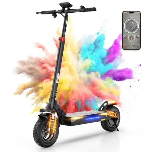 iScooter iX3 Trottinette Électrique Pliable Adulte 800W | Batterie 48V 10Ah | 25km/h | Autonomie 30-40km | 10'' Tout-Terrain | Éclairage Ambiance LED | APP Minirobot