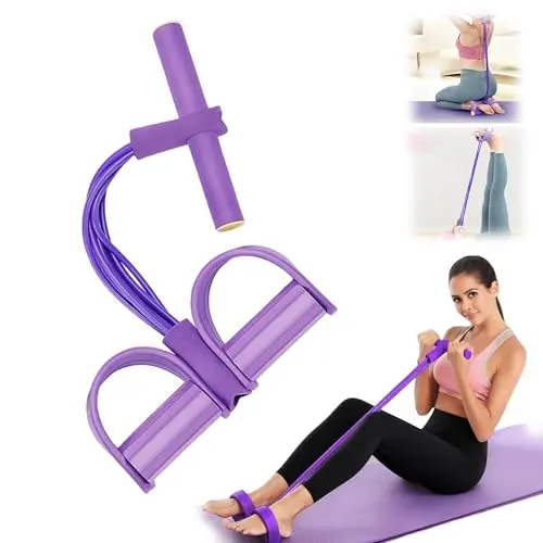 Bande de Résistance Musculation 6 Tubes avec Pédale – Élastique Sport Maison Fitness, Extenseur Élastique avec Poignées Antidérapantes pour Abdominaux et Entraînement Complet