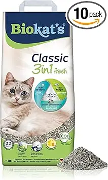 Biokat’s Classic Fresh 3in1 parfum printemps - Litière pour chats agglomérante avec grains de 3 tailles différentes - 1 sac (1 à 10 l)