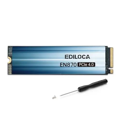 Ediloca EN870 SSD 2 to PCIe Gen4, NVMe M.2 2280, jusqu'à 7450 Mo/s, Disque SSD Interne, Cache SLC Dynamique, Compatible avec PS5 et PC