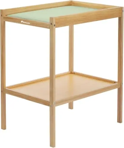 Bebeconfort Daisy 2, Table à langer bébé, 0-12 mois (11 kg), Matelas à Langer Inclus, Imperméable, Facile à Nettoyer, Sécurité Assurée, Accès Facile, Étagère de Rangement, Montage Simple, Natural Wood