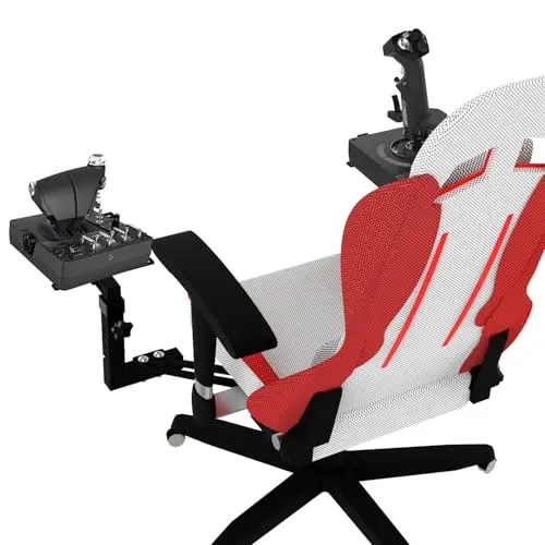 2 Set Joystick Flight Simulator Supports de chaise Jeux Hotas Joystick Mount Pour Logitech X52 X56 Rhino & Thrustmaster T. Flight Hotas/T.16000M FCS TCA Officer Pack Airbus Edition Support de siège