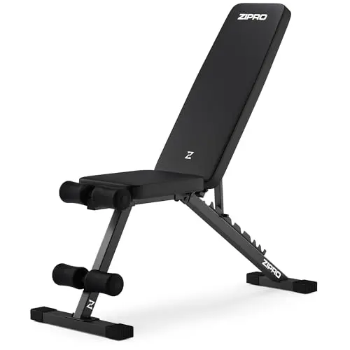 ZIPRO Banc de Musculation Maison Machine Appareil Station Plat Lombaire Home Gym Fitness Planche Abdominaux Réglable Multifonction 300 kg Capacité Entrainement Gymnastique à Domicile - Stride Noir