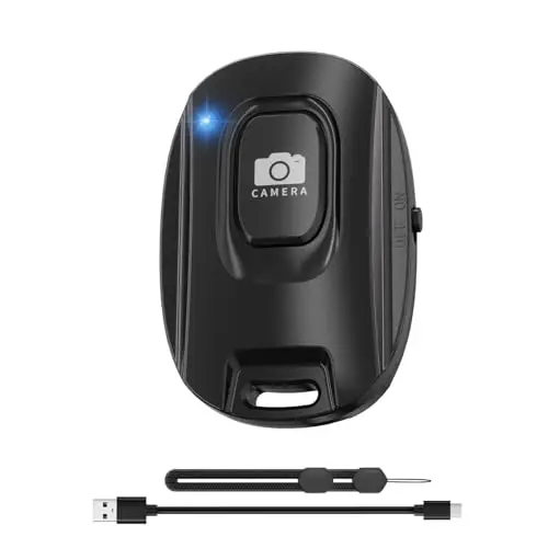 Télécommande Bluetooth sans Fil pour Smartphones, Rechargeable Déclencheur Automatique pour Photos et Vidéos, Télécommande Selfie Compatible avec iOS et Android