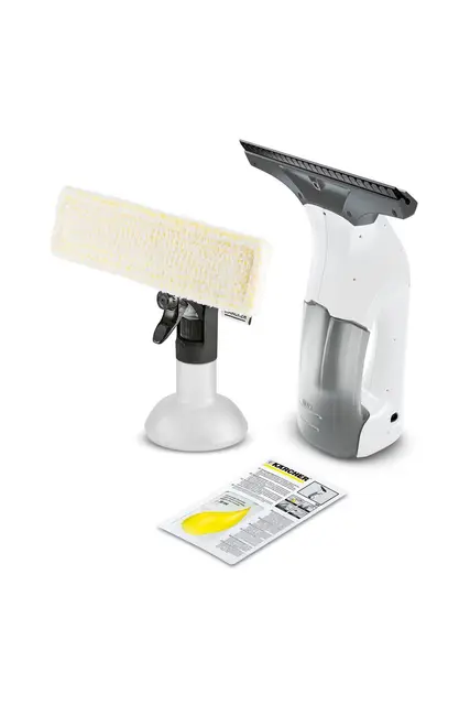 KÄRCHER Nettoyeur de Vitres WV 1 Plus, Autonomie de Batterie : 25 Min, Affichage LED, Réservoir d'eau Sale : 100 ML, Poids : 0,5 kg, Pulvérisateur avec Microfibres, 20 ML Nettoyant Vitres Concentré