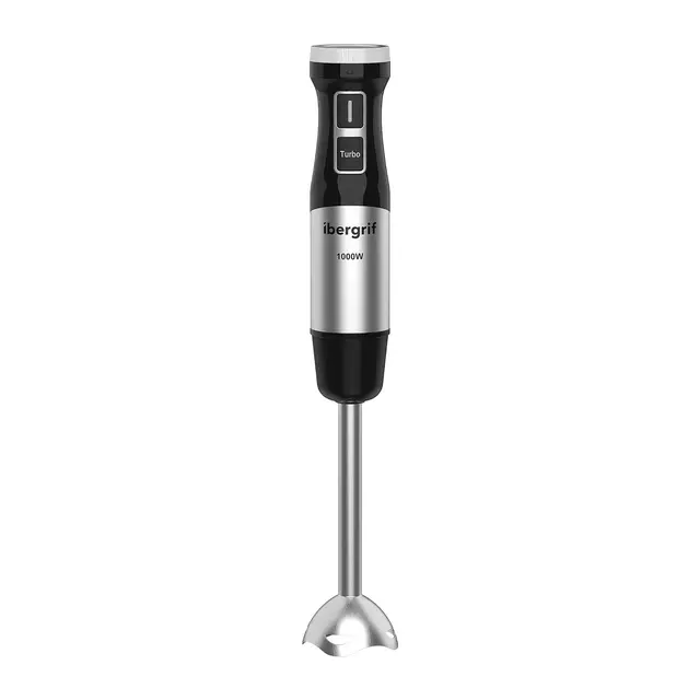 Ibergrif Mixeur Plongeant 1000W en Acier Inoxydable avec Réglage Continu de Vitesse et Bouton Turbo, Mixer Plongeur pour Soupes Smoothies Purées Sauces