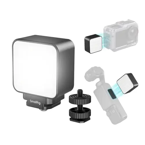 SMALLRIG Mini Lampe Vidéo LED Magnétique pour Caméras d'action, 3000K-6000K, 500 mAh Batterie, pour DJI OSMO Action 6/5Pro/4/Pocket 3/Nano, GoPro, pour Insta360 Ace et Accessoires Xtra Muse - 5446B