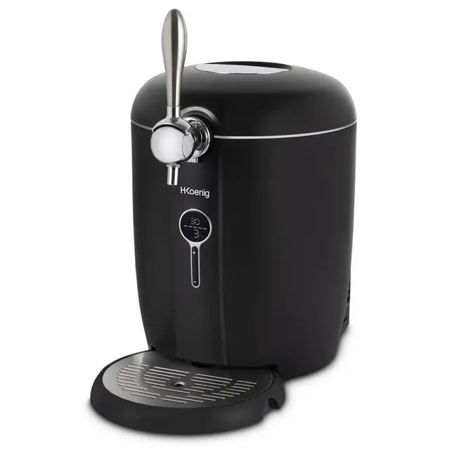H.Koenig Tireuse à bière BW1688, Compatible avec tous les Fûts à Pression Universelle de 6L et de 5L, Refroidissement intégré, Température réglable entre 3°C et 12°C, Ecran LED