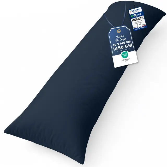 Utopia Bedding Oreiller de Corps (1 Paquet), 40x145 cm Soutien à la Grossesse et à la maternité pour dormeur Long sur Le côté, Rembourrage en Polyester Doux (Bleu Marine)