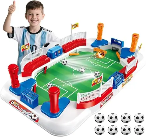 Babyfoot Jouet Enfant 4-10 Ans– Mini Baby Foot Table Football Cadeau Garcon 5 6 7 8 12 Ans, Jeu Football Compétitif en Famille - Cadeau de Pâques Fête Coupe du Monde 2026